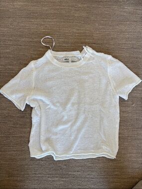 ONLY White Short-Sleeve Knit Top